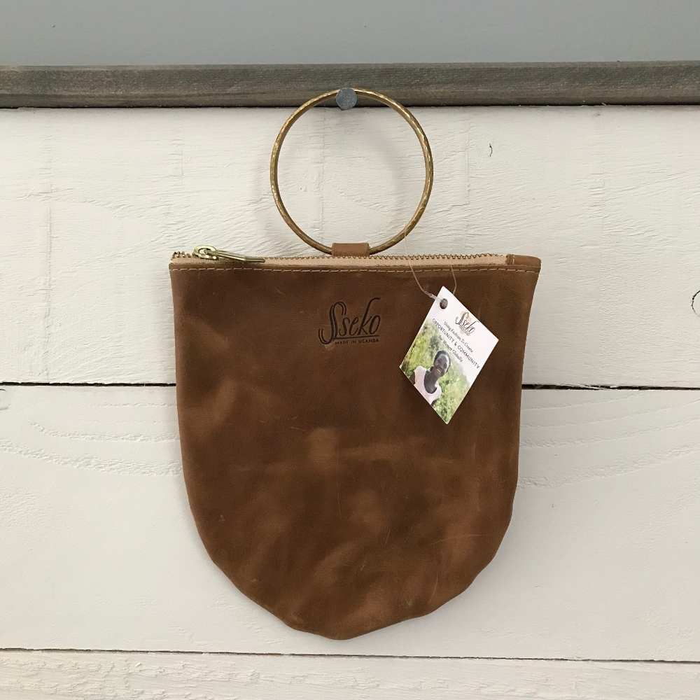 Sseko Designs Leather Wristlet Zippered Clutch